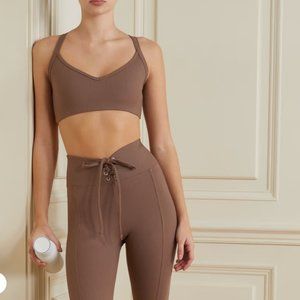 Ribbed stretch-jersey sports bra
